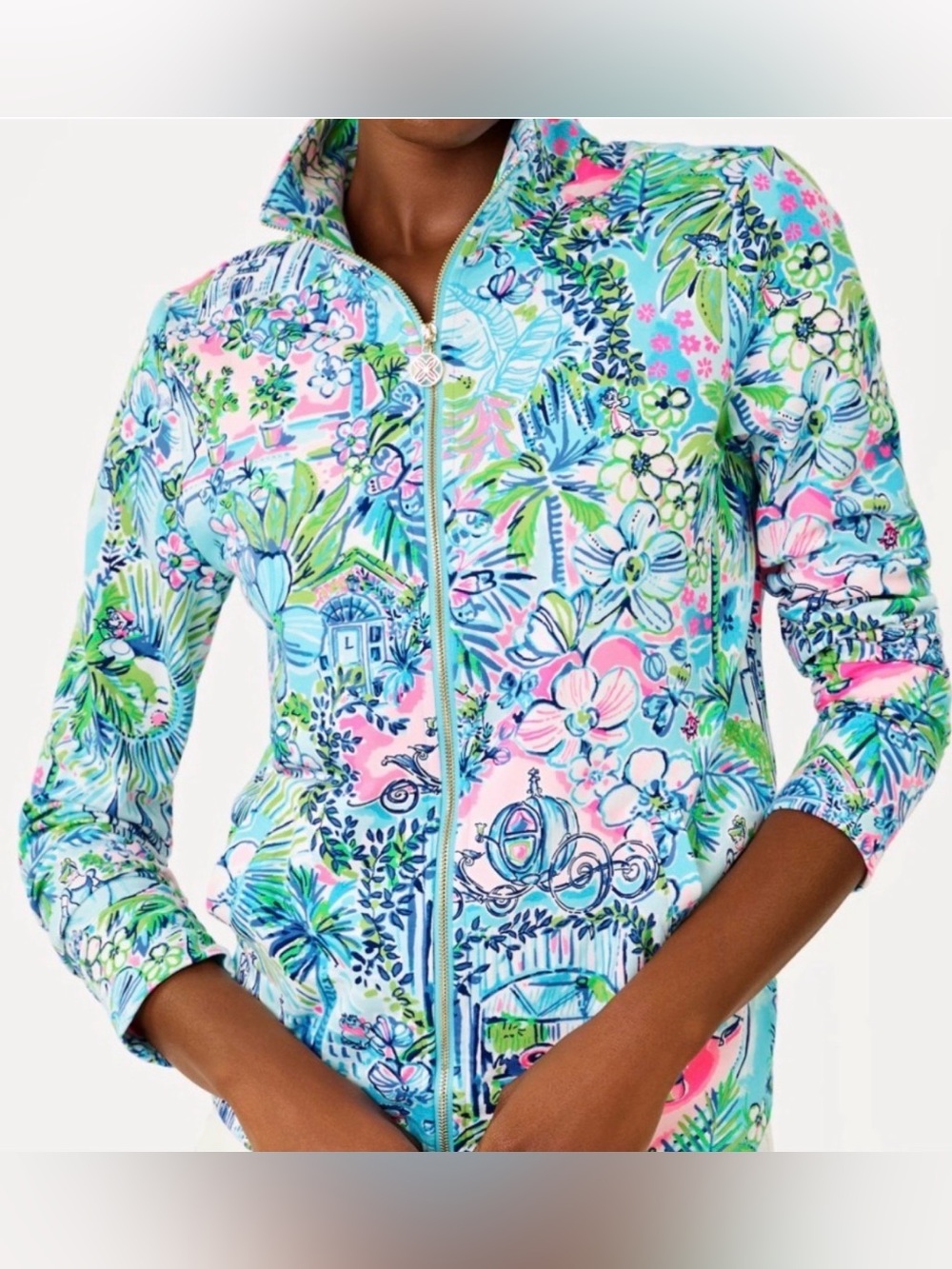 NWT 2025 Disney Parks Cinderella Jacket Lilly Pulitzer XL Leona Full Zip Castle